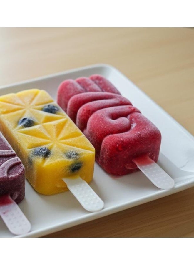 Spaceshoop 4 Cavity Geometric and Swirl Silicone Popsicle Mold for Artisan Frozen Treats and Desserts Multicolor - Image 4